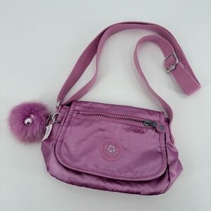 Kipling Prom Pink Metallic Sabian Crossbody Bag